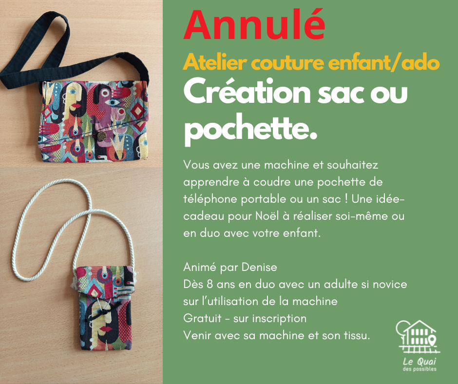 Atelier Partage d’Habitants : Couture Débutant enfant / ado avec Denise 