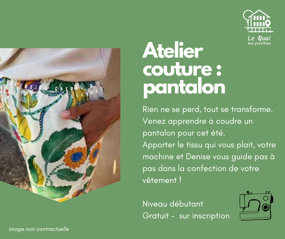 Atelier couture débutant - Pantalon ou sac