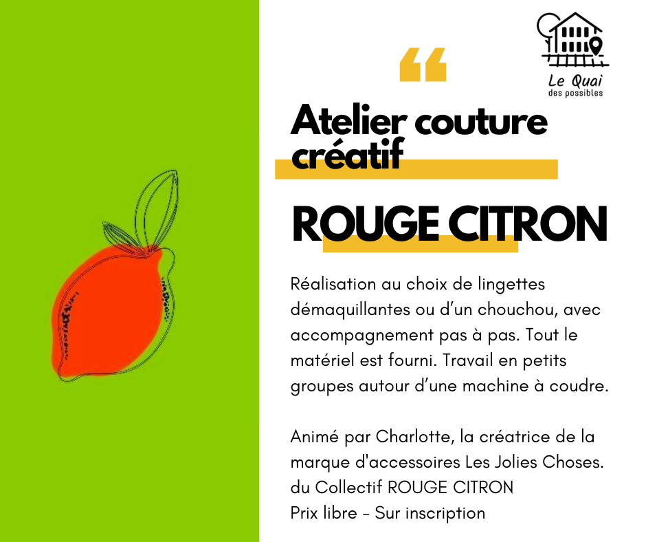 Atelier couture créatif - ROUGE CITRON