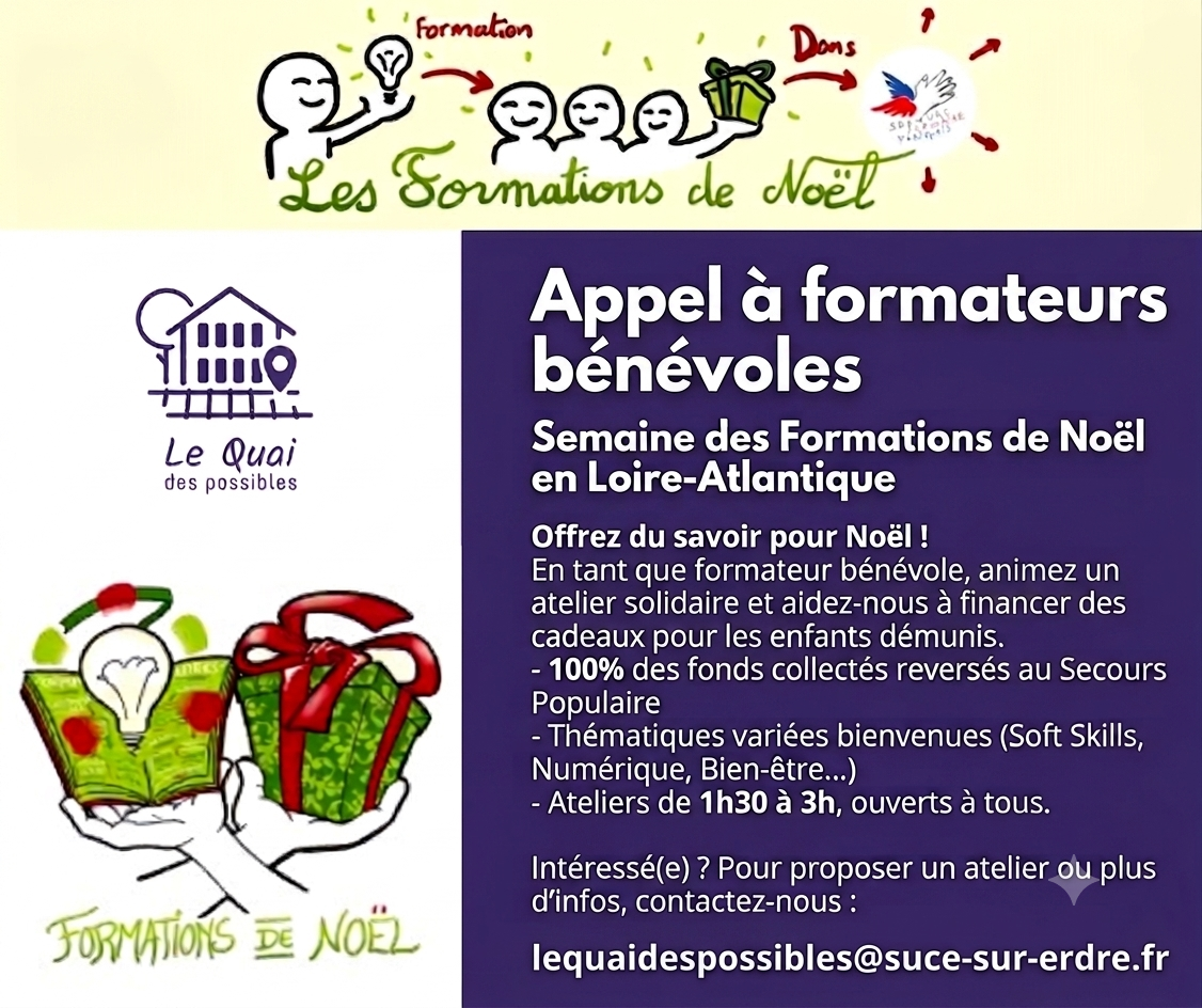 Appel à formateurs bénévoles : Animez un atelier pour la Semaine des Formations de Noël !