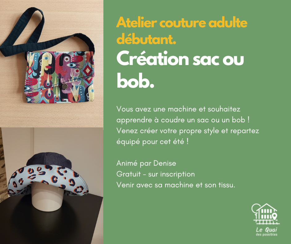 Atelier couture débutant - bob et/ou sac
