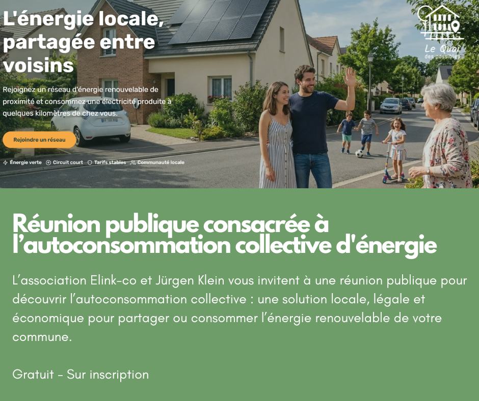 Réunion publique consacrée à l’autoconsommation collective d'énergie